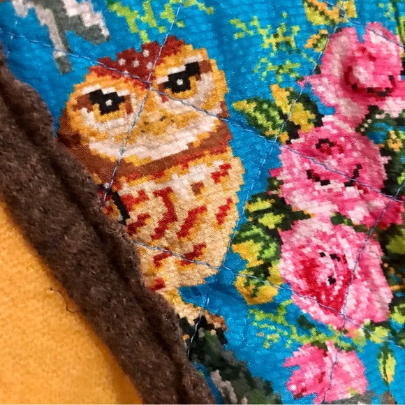 Manoush wool and silk long sweater coat S fun owl print - Picture 5 of 11